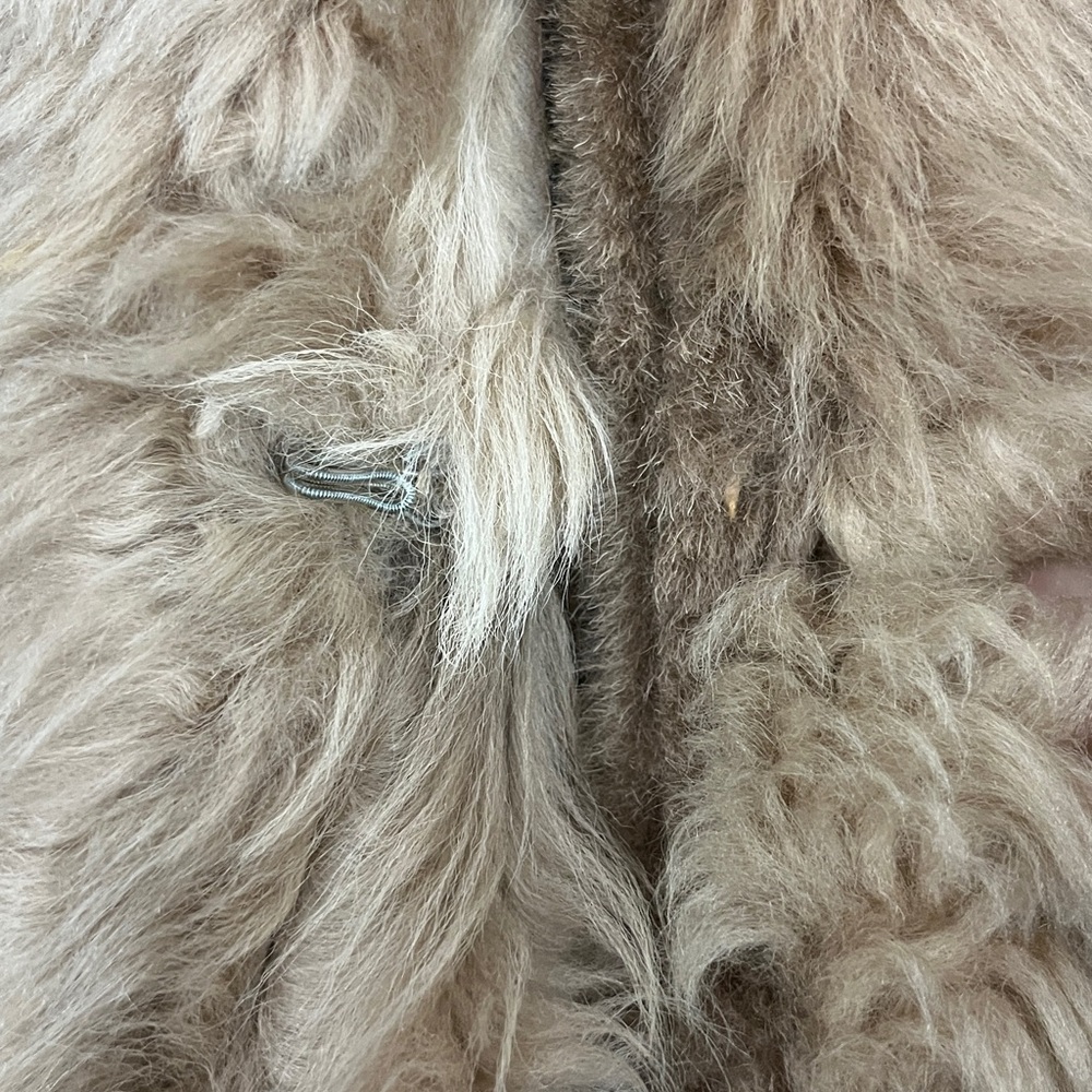 Y2K Shearling Pachwork Embroidered Pennylane Coat XS-S - Picture 9 of 13